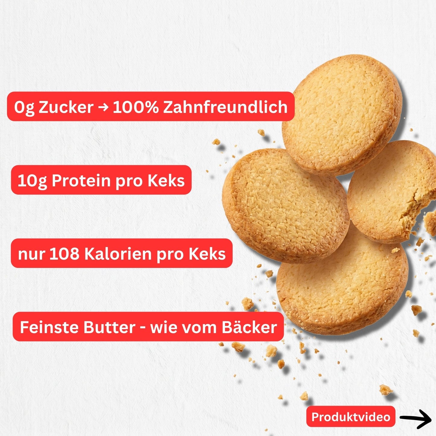 Zuckerfreier Protein Keks